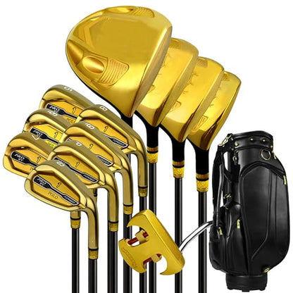 Complete Golf Club Set for Men, Includes Woods, Irons, Putter, and Golf Bag, Right Handed