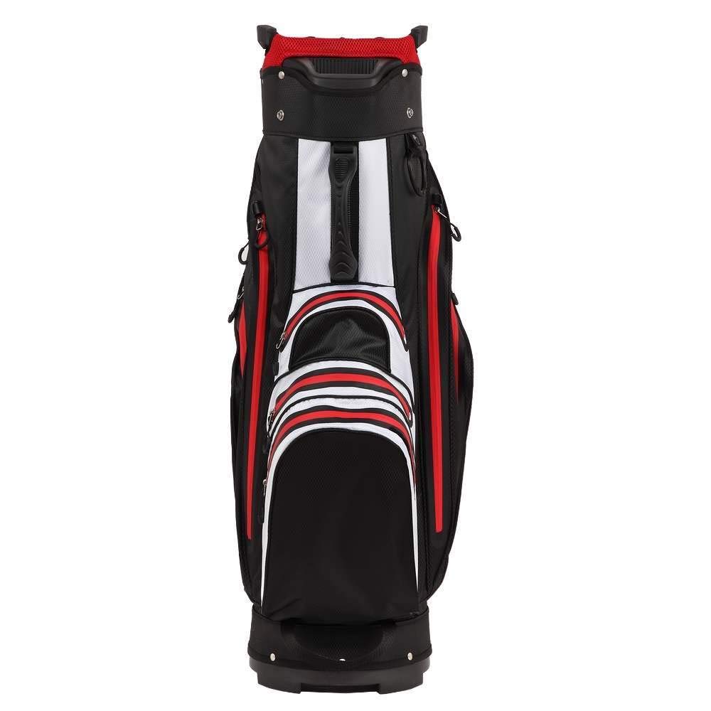Ram Golf Waterproof Cart/Trolley Bag - 14 Way Club Dividers Black/White/Red