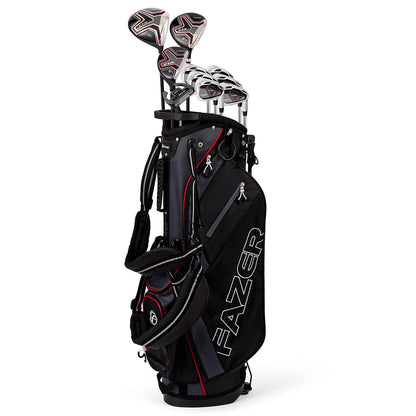 Fazer CTRX Steel Golf Club Full Set - Complete Men's Package with Driver, Woods, Hybrid & Irons - Stand Bag & Head Covers Included - Ideal Golf Clubs for Beginners & Players