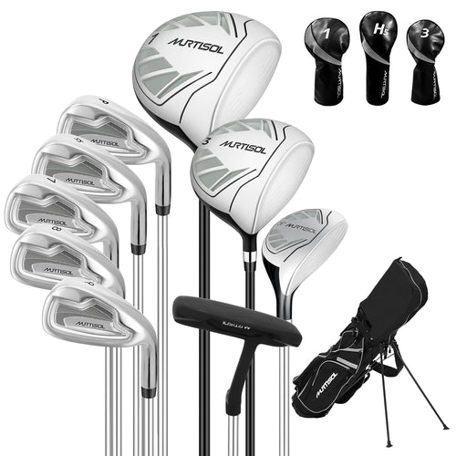 XDriveMax 10 Pieces Complete Ladies Golf Clubs Set Right Hand for Women Includes Cart Bag with Rain Hood, 1#Driver 3#Wood #5 Hybrid,with 3 Head Covers, 6# 7# 8# 9# PW# Irons and Putter